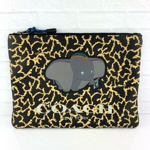 Coach X Disney Dumbo Large Pouch With Wavy Animal Print